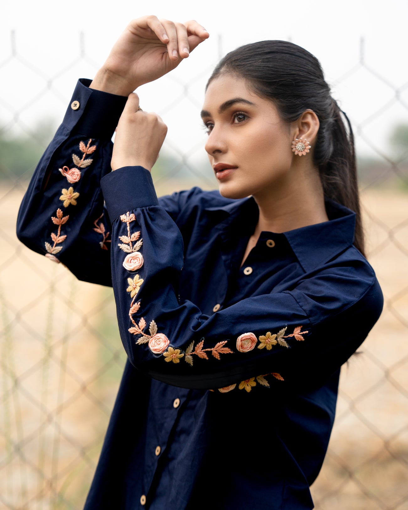 Navyaa Hand-Embroidered Shirt