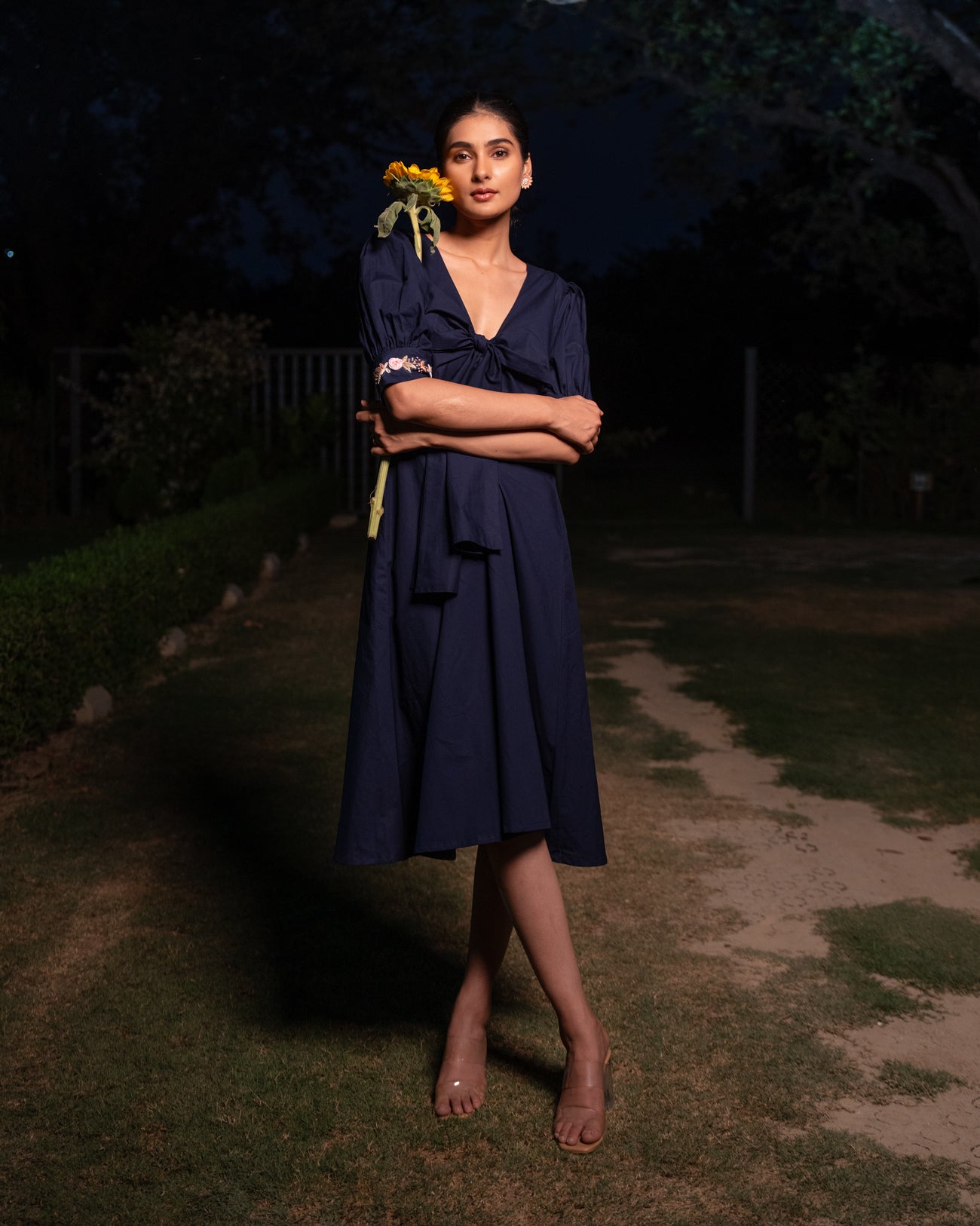 Meha Hand-Embroidered Midi Dress