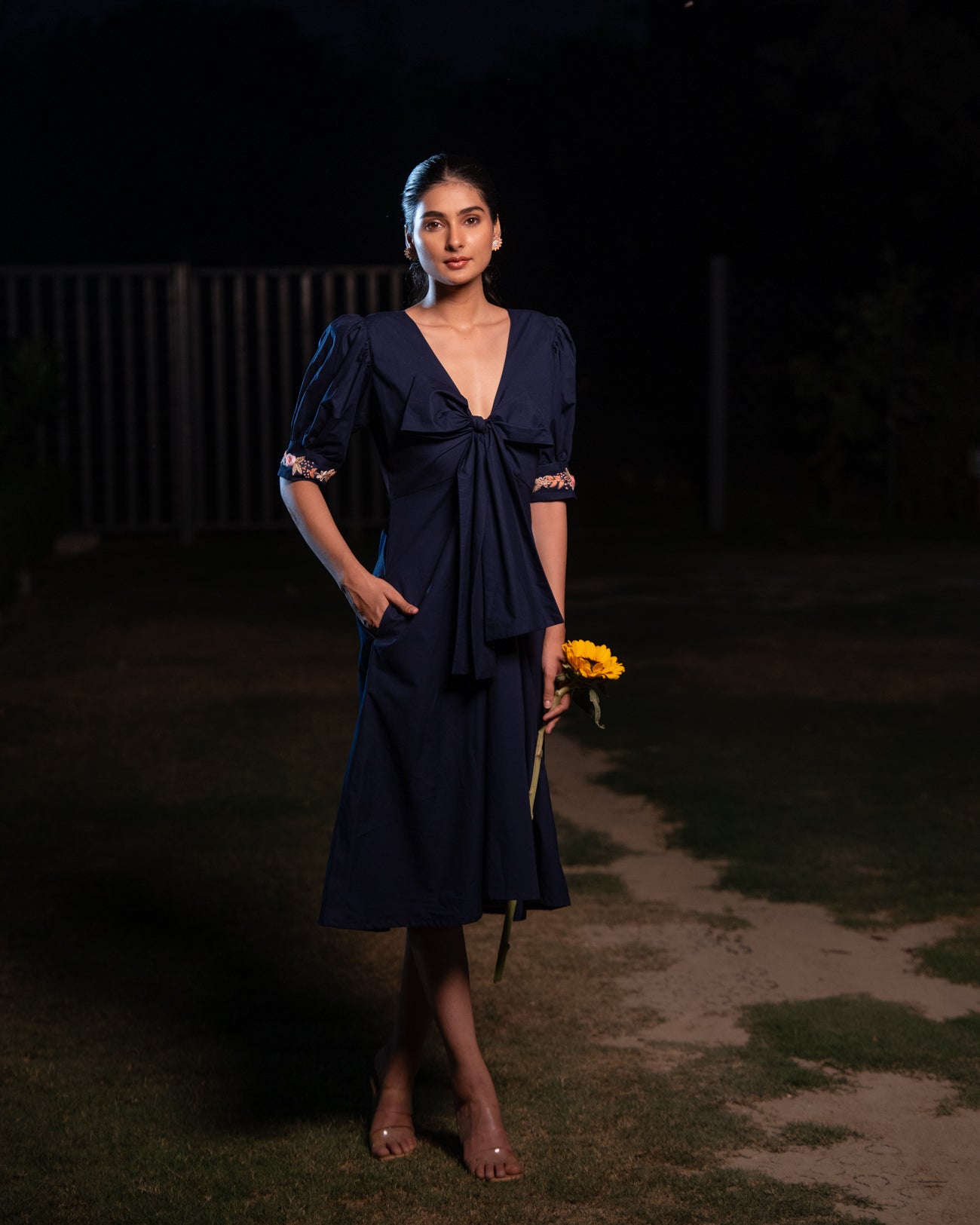 Meha Hand-Embroidered Midi Dress