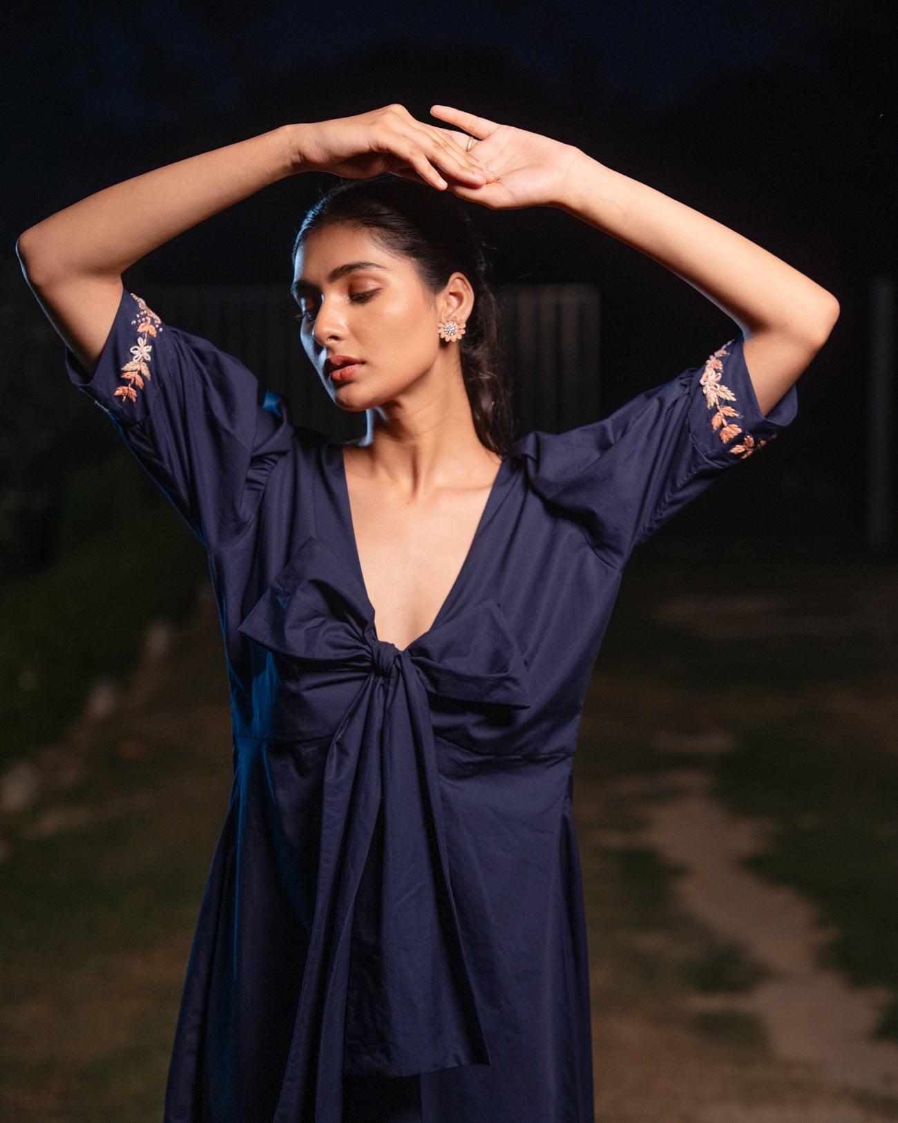 Meha Hand-Embroidered Midi Dress