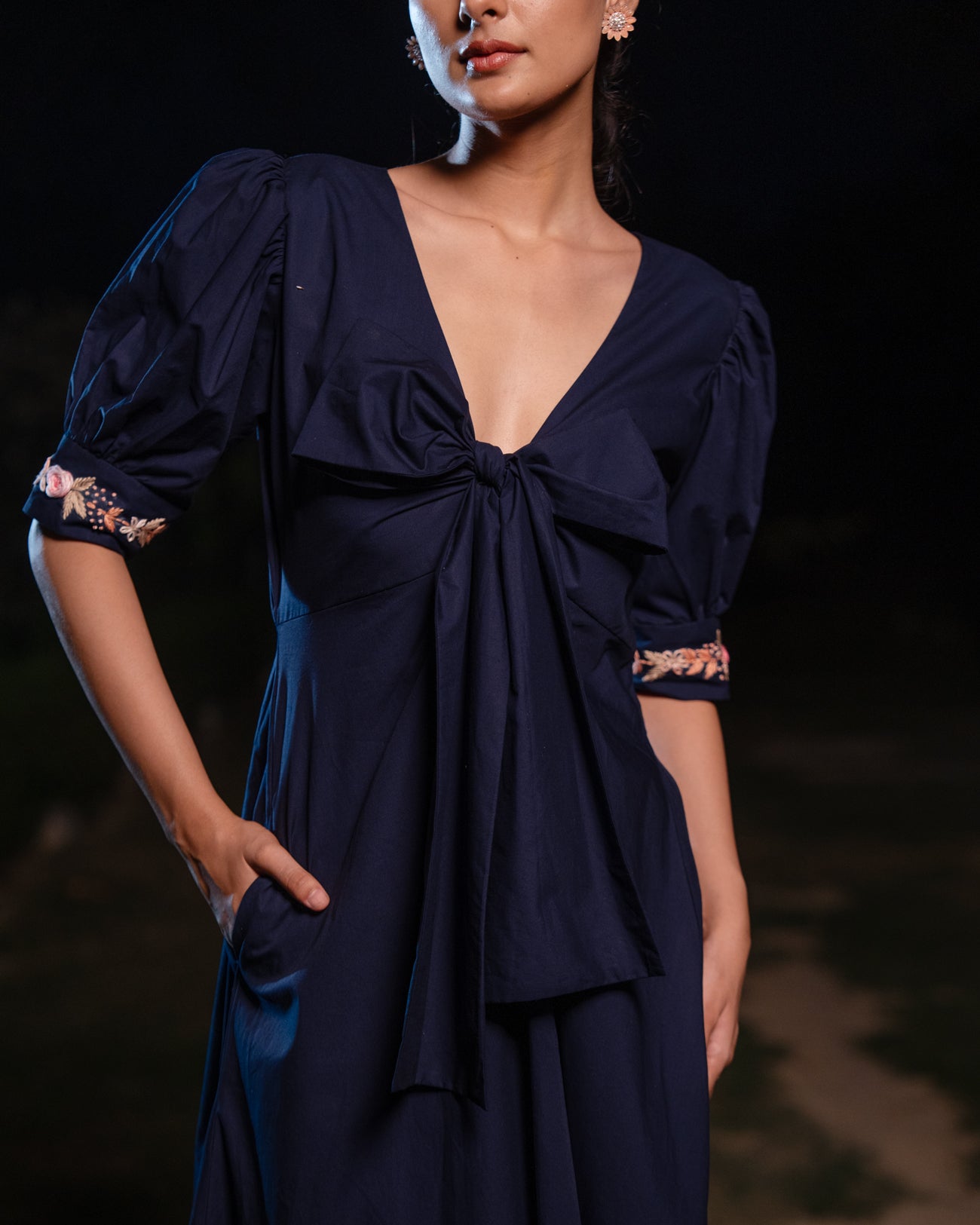 Meha Hand-Embroidered Midi Dress