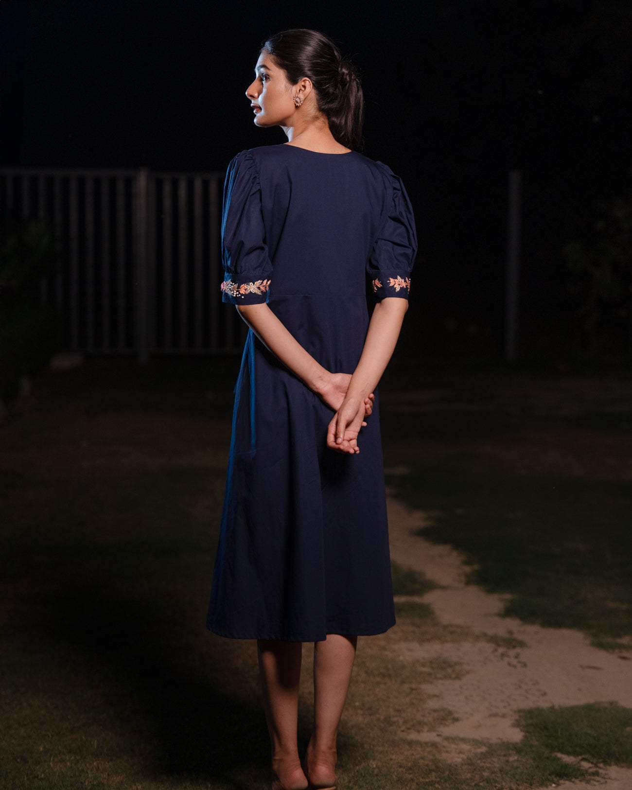 Meha Hand-Embroidered Midi Dress