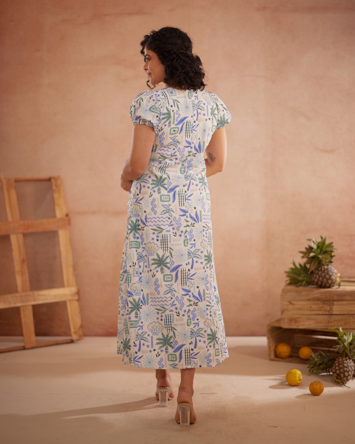 Siya Hand-Embroidered Ocean Maxi Dress