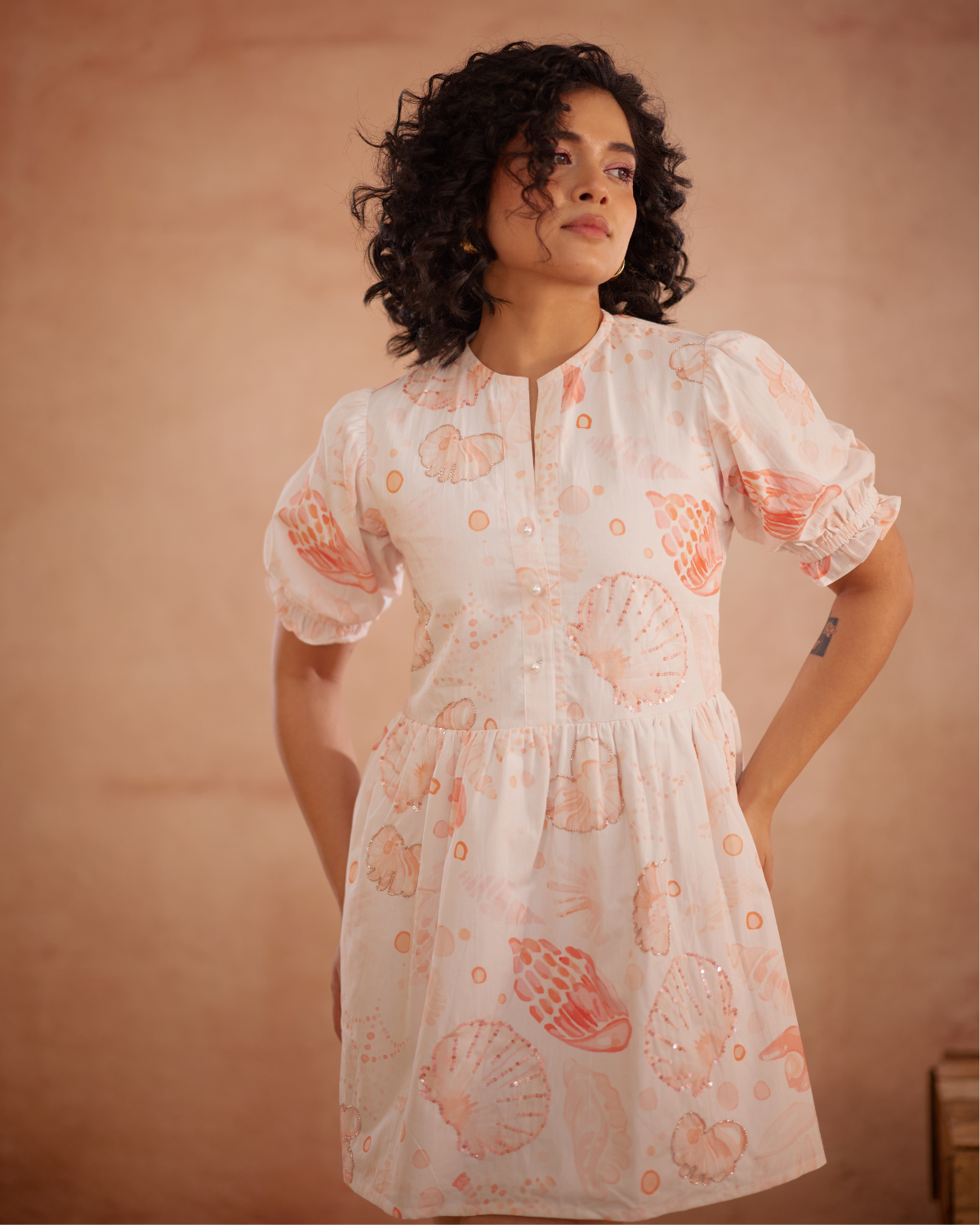 Anyaa Hand-Embroidered Shell Short Dress