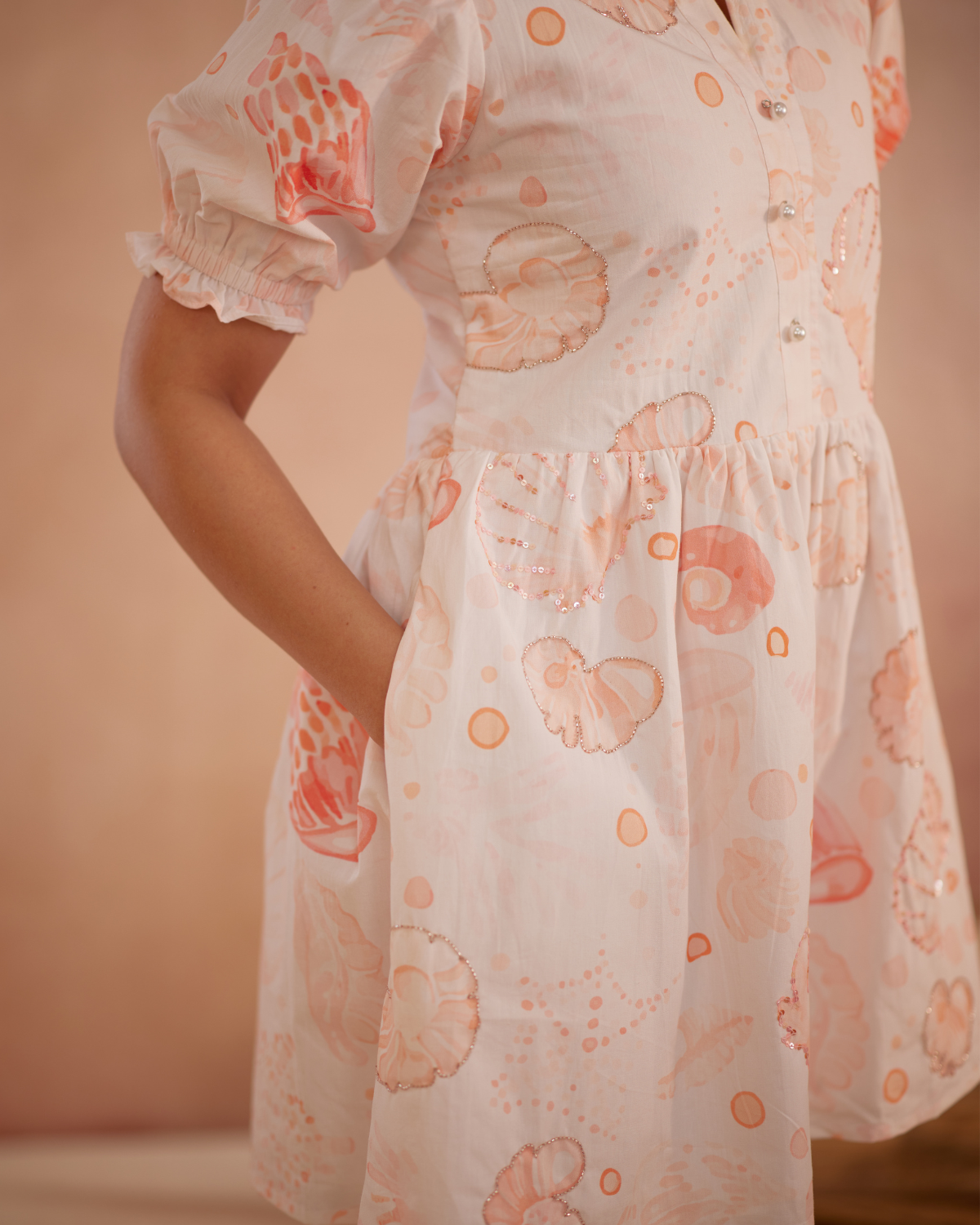 Anyaa Hand-Embroidered Shell Short Dress