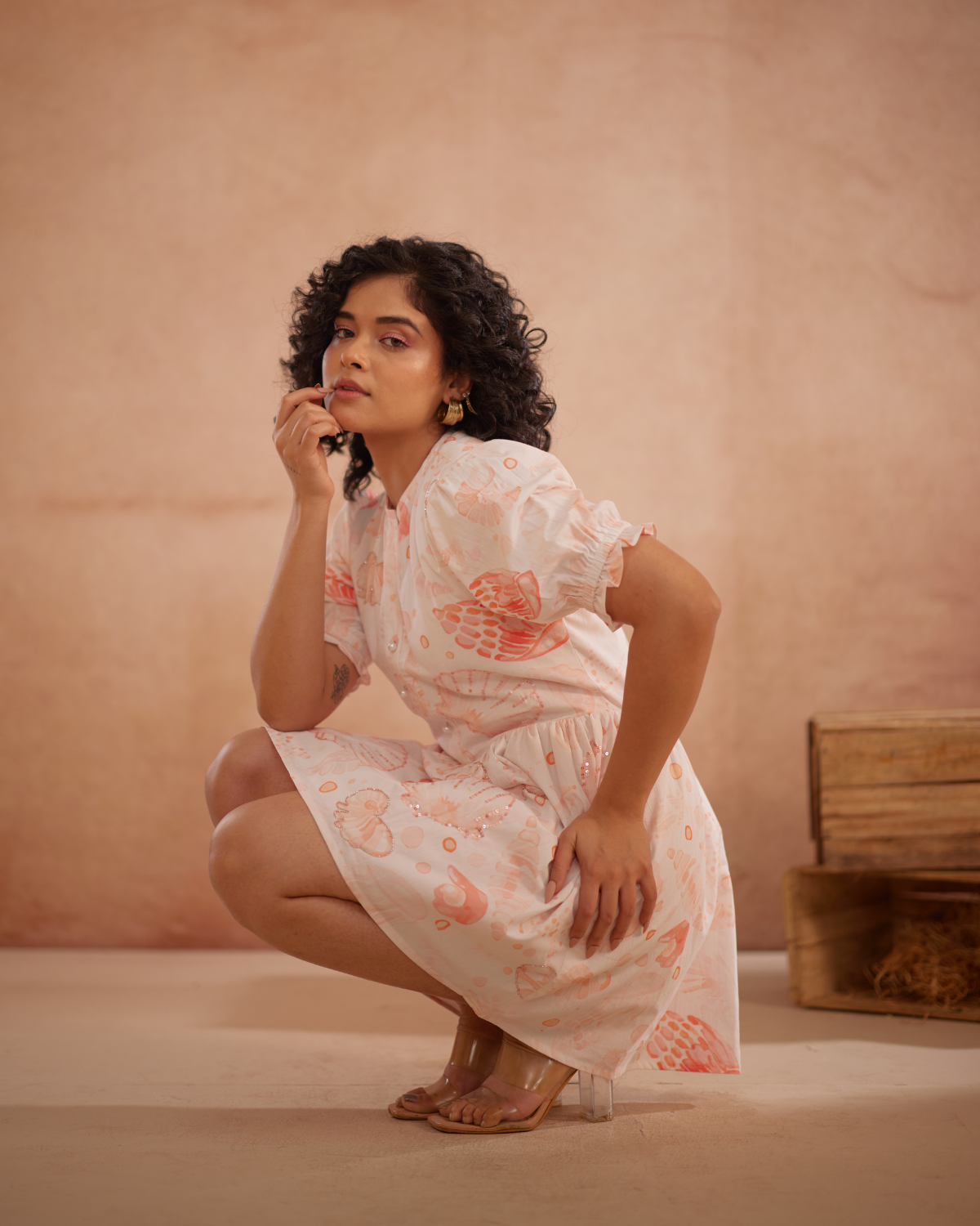 Anyaa Hand-Embroidered Shell Short Dress