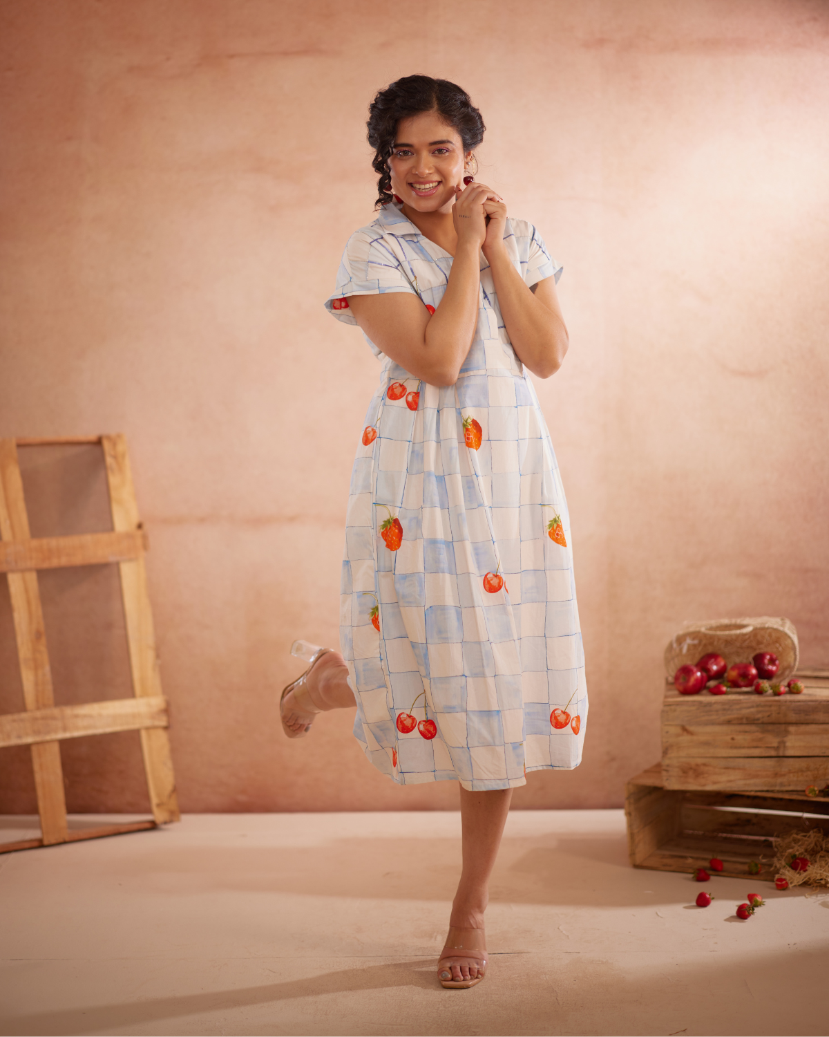 Cherri Hand-Embroidered Summer Midi Dress