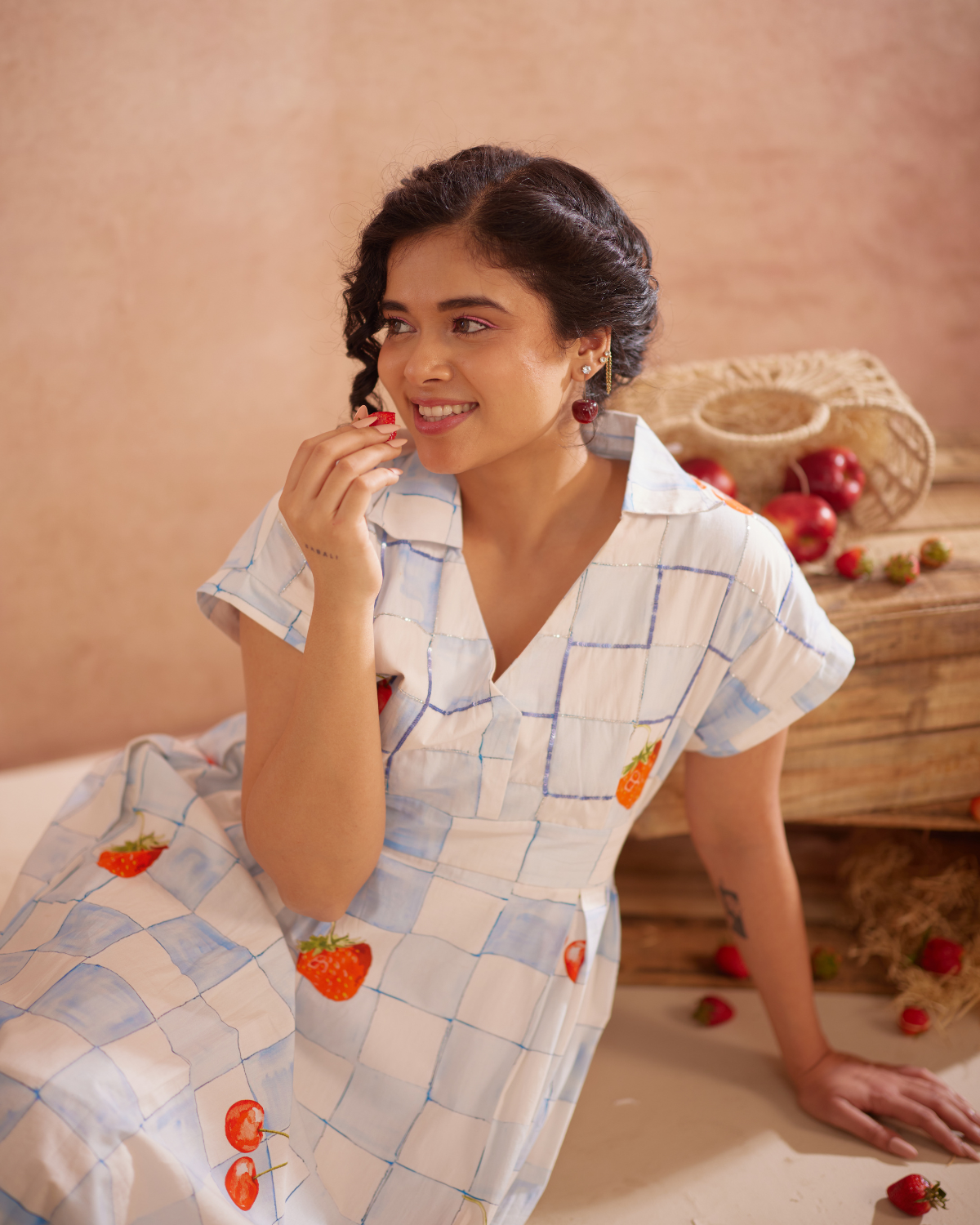 Cherri Hand-Embroidered Summer Midi Dress