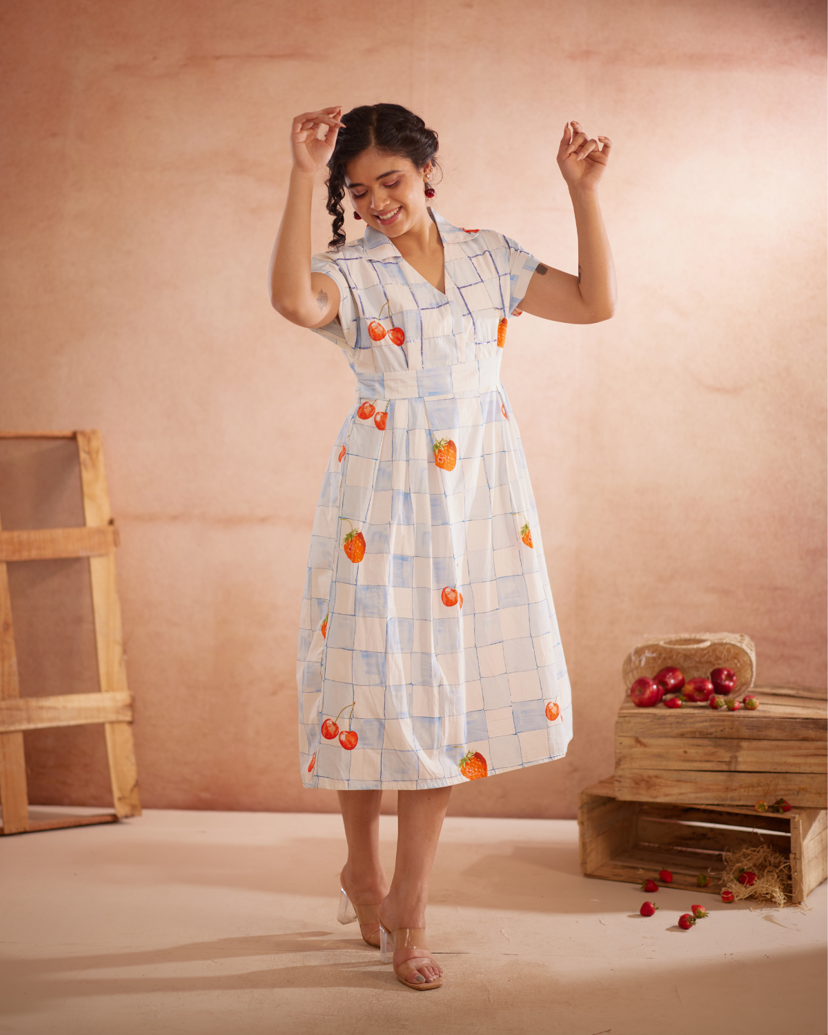 Cherri Hand-Embroidered Summer Midi Dress